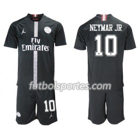 Camisetas Paris Saint Germain Neymar Jr 10 Jordan Negro Niño Tercera Equipacion 2018/2019